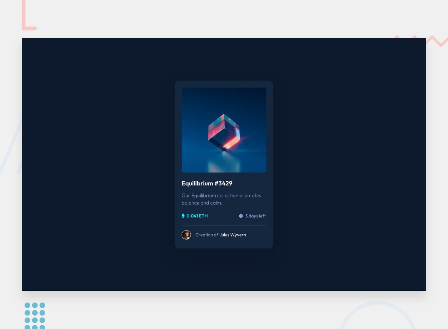 NFT preview card component