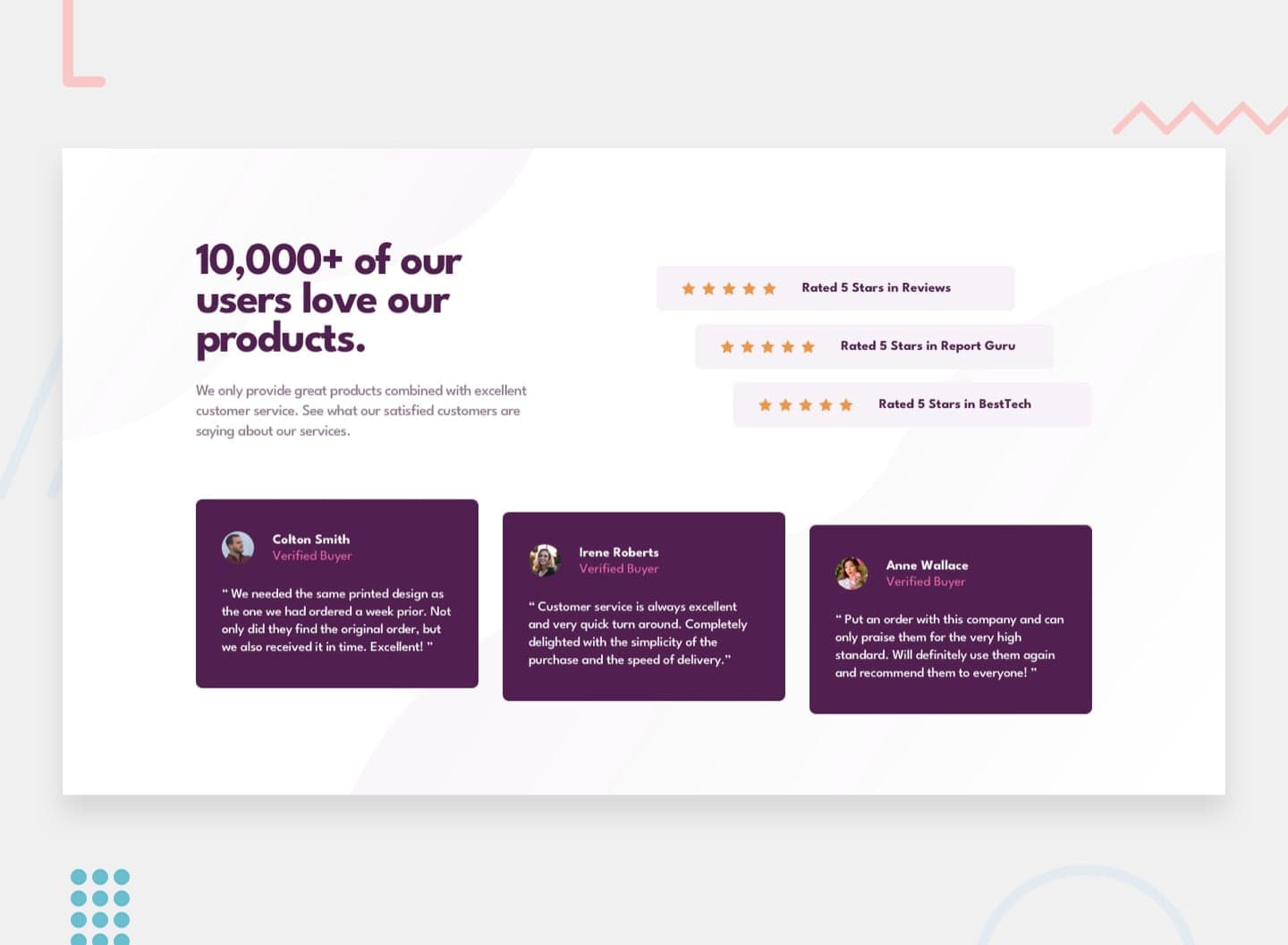 Social proof section
