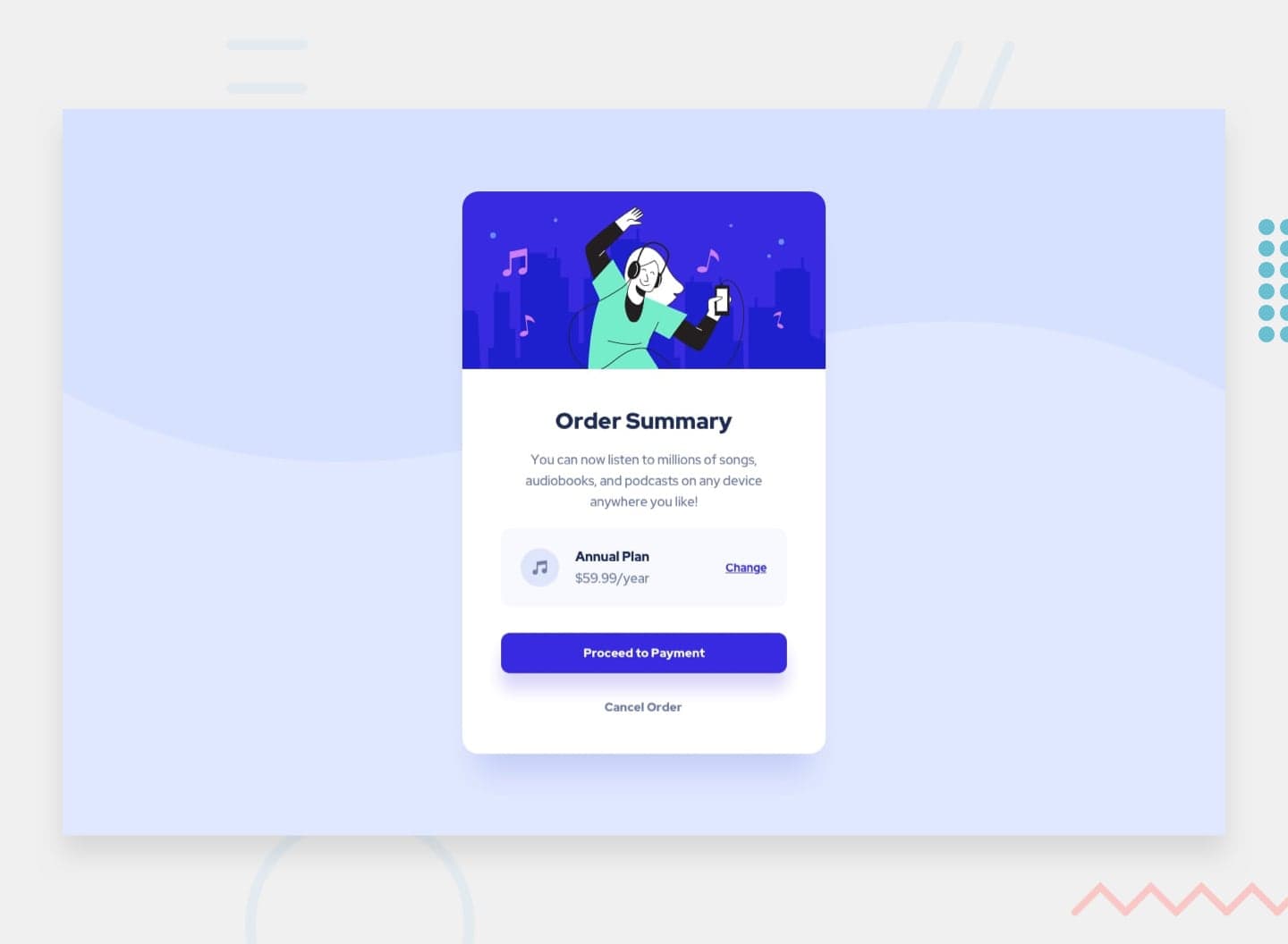 Order summary component